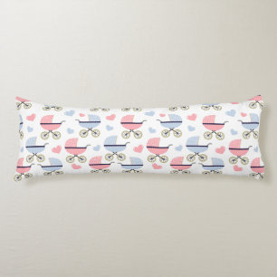 Cute Baby Carriage Pink Blue Infant Bedding Body Pillow