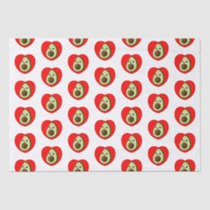 Cute Baby Cartoon Avocado In Red Heart Tissue Paper