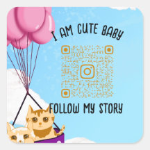 cute baby cat, baby shower Invitation