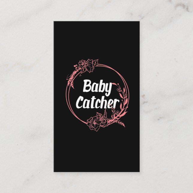 Cute Baby Catcher Doula Midwife Birth Flower Business Card (Front)