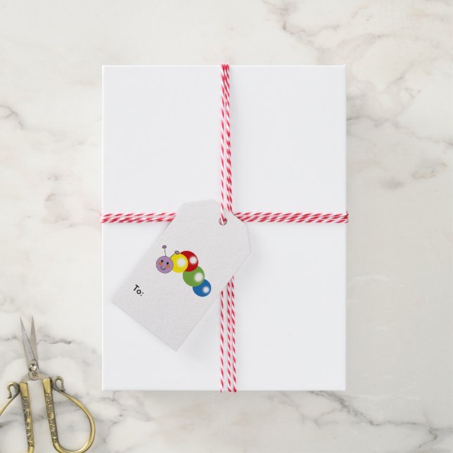 cute baby caterpillar gift tags (With Twine)