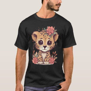 Cute Baby Cheetah Animal Big Cat Wildlife Print De T-Shirt