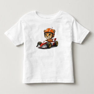 Cute Baby Cheetah Race Car Driver Toddler T-shirt