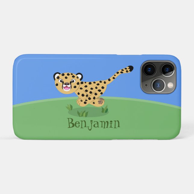 Cute baby cheetah running cartoon illustration Case-Mate iPhone case (Back (Horizontal))