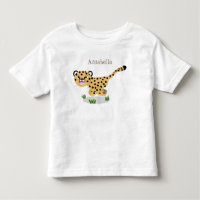 Cute baby cheetah running cartoon illustration