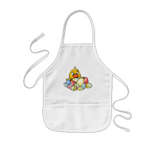 Cute Baby Chick and Easter Eggs Kids Apron