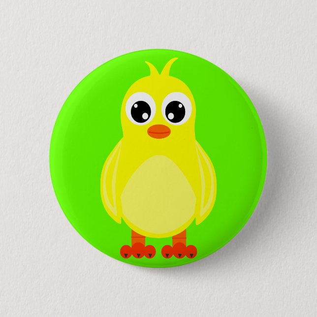 Cute Baby Chick Cartoon 2 Inch Round Button (Front)