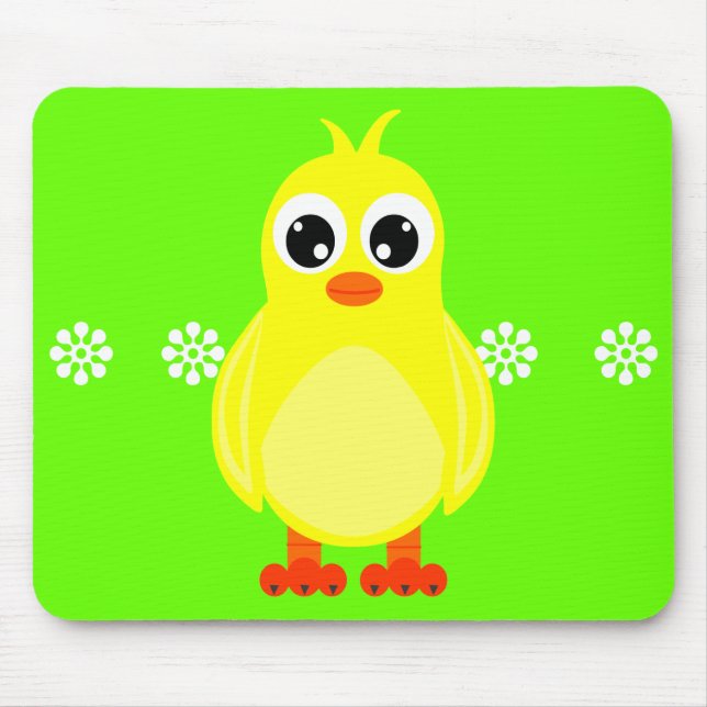 Cute Baby Chick Cartoon Mouse Pad (Front)