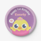 Cute Baby Chick Girl First Birthday Party Supplies