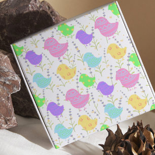 Cute Baby Chick Lavender Field Pastel Colourful Fu Wrapping Paper
