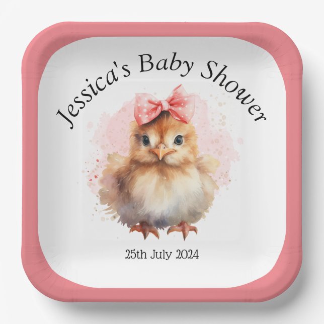 Cute baby Chick Paper Plate (Front)