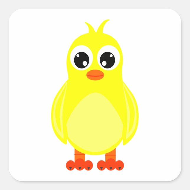 Cute Baby Chick Square Sticker (Front)