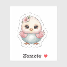 Cute Baby Chick Sticker - Pastel Watercolor Design