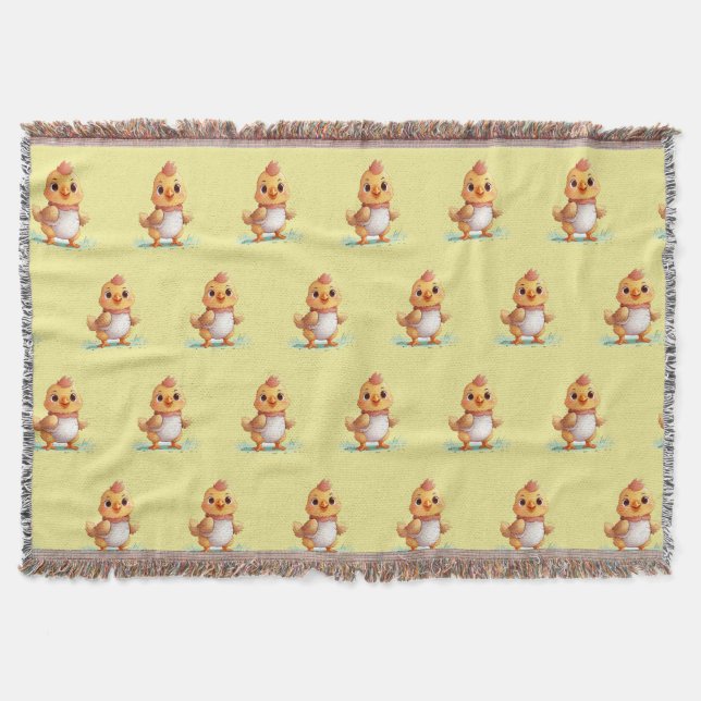 Cute baby chick throw blanket (Front)