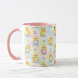 Cute Baby Chick Watercolor Easter Pattern Mug