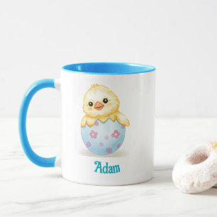 Cute Baby Chick Watercolor Easter Personalize Name Mug