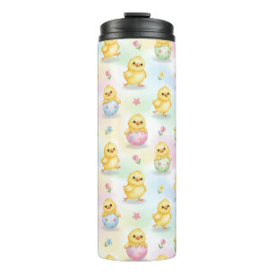 Cute Baby Chick Watercolor Easter Thermal Tumbler