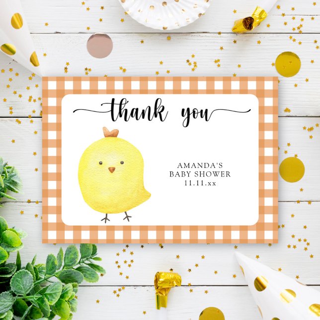 Cute baby chicken baby shower thank you card (Creator Uploaded)