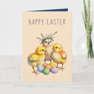 Cute Baby Chicks Easter Holiday Greeting Card