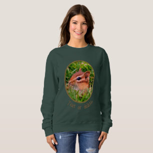 Cute Baby Chipmunk Peeking Wildlife Personalized Sweatshirt
