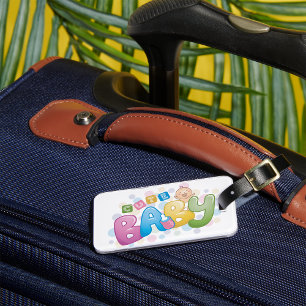 Cute Baby Colourful Bubble Letter Typography Luggage Tag