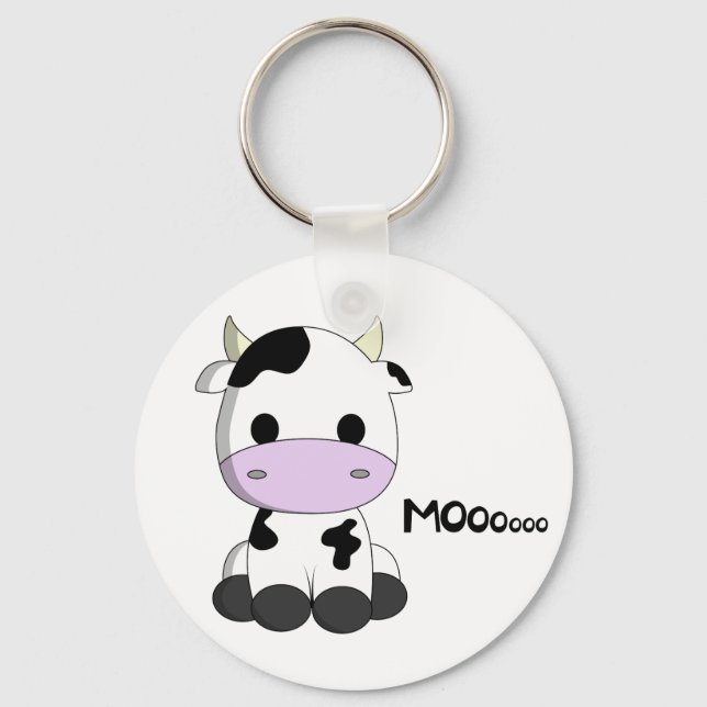 Cute baby cow cartoon keychain (Front)