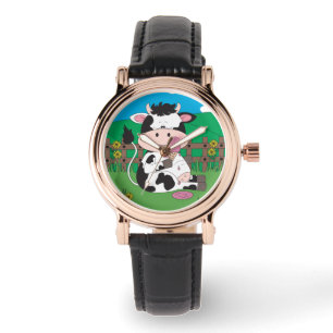 Cute Baby Cow Cartoon Watch