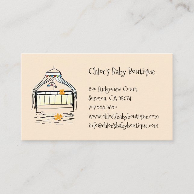 Cute Baby Crib Baby Boutique Business Card (Front)
