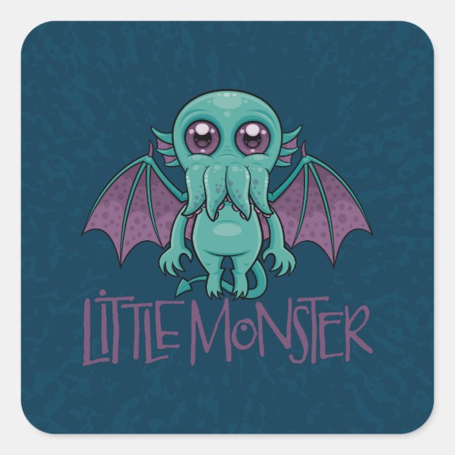 Cute Baby Cthulhu Little Monster Square Sticker (Front)