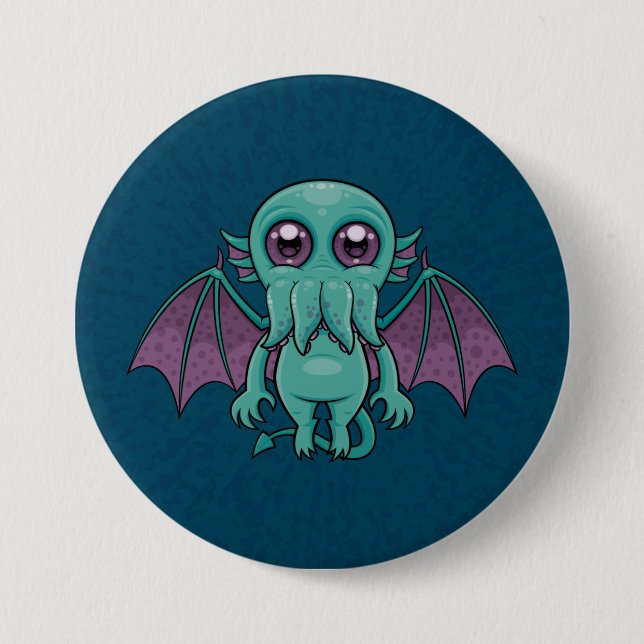 Cute Baby Cthulhu Monster 3 Inch Round Button (Front)
