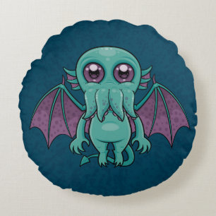 Cute Baby Cthulhu Monster Round Pillow