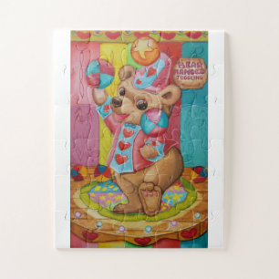 Cute baby cub juggling colourful balls jigsaw puzzle