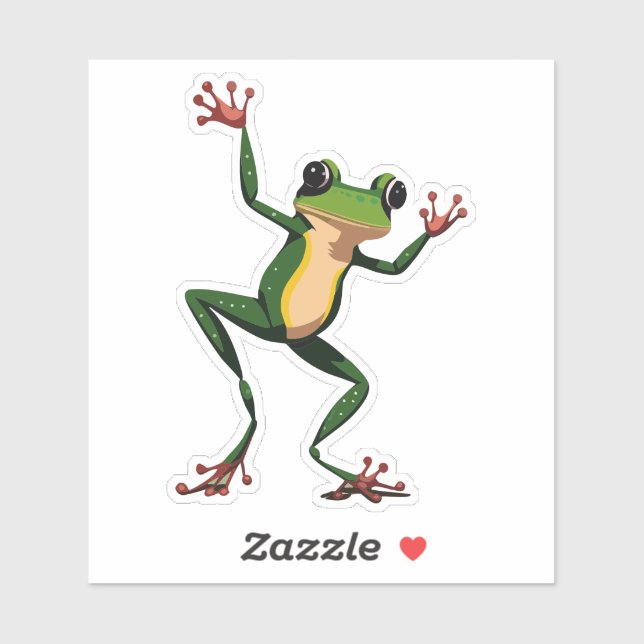 Cute Baby Dancing Tree Frog Sticker (Sheet)