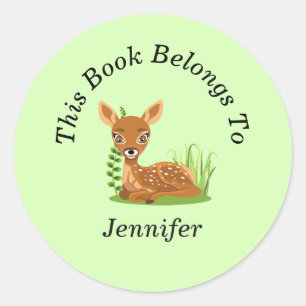 Cute Baby Dear Back to School Classic Round Sticker
