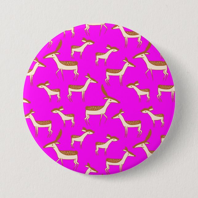 Cute Baby Deer and Family 3 Inch Round Button (Front)