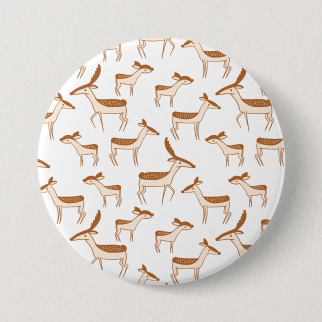 Cute Baby Deer and Family 3 Inch Round Button (Front)