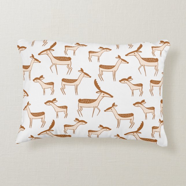 Cute Baby Deer and Family Accent Pillow (Back)