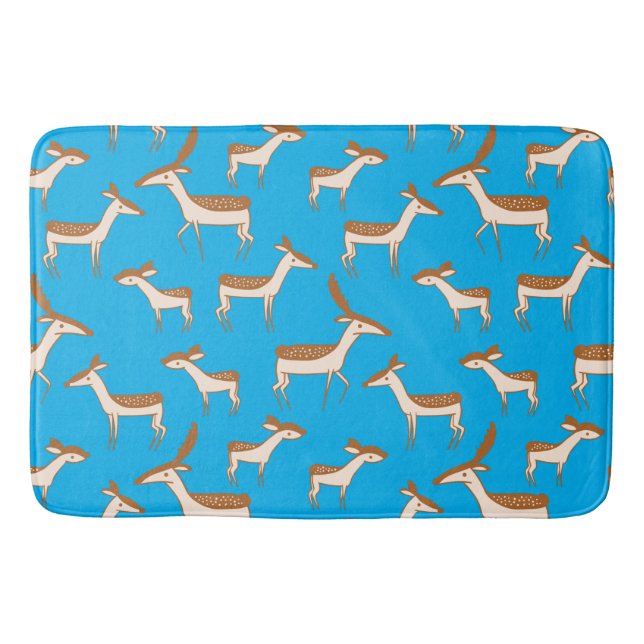 Cute Baby Deer and Family Bath Mat (Front)