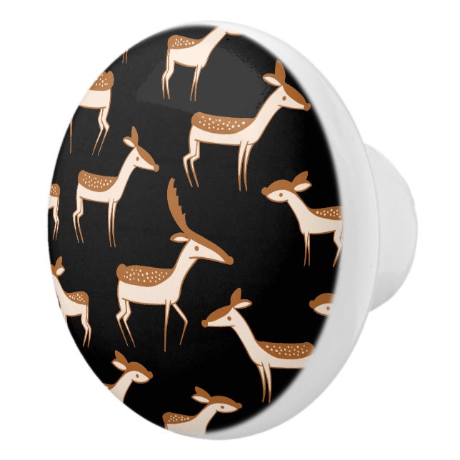 Cute Baby Deer and Family Ceramic Knob (Right)