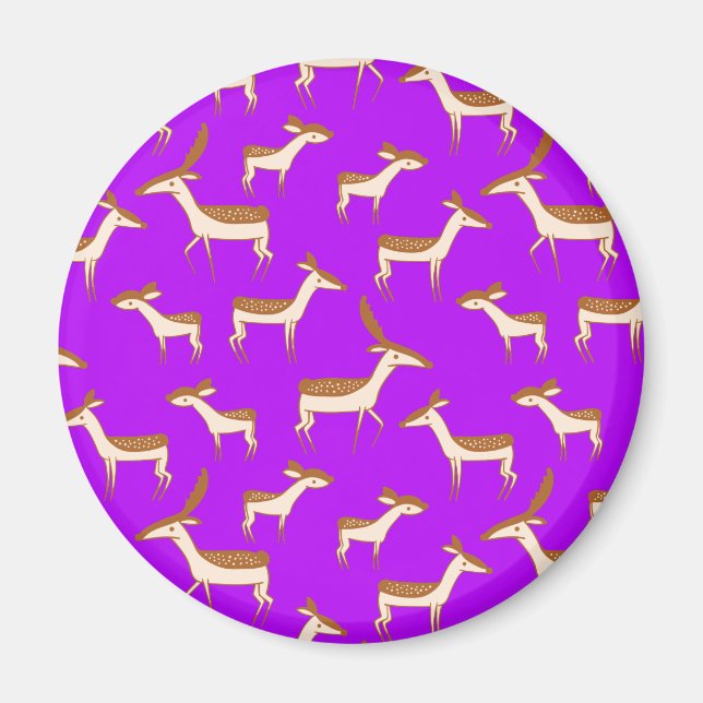 Cute Baby Deer and Family Magnet (Front)
