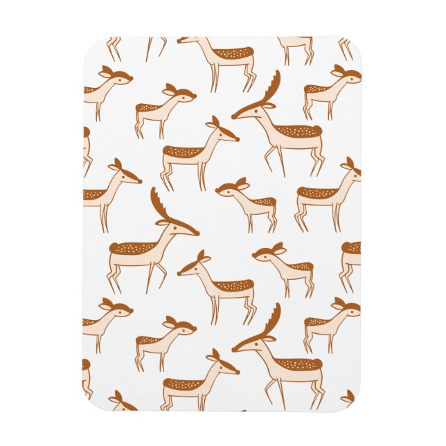 Cute Baby Deer and Family Magnet (Vertical)