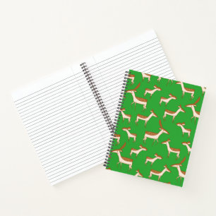 Cute Baby Deer and Family on Light Green Notebook