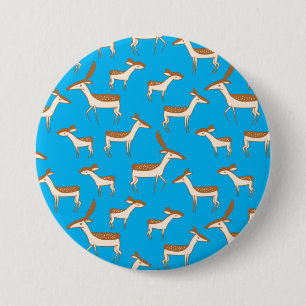 Cute Baby Deer and Family on Sky Blue 3 Inch Round Button
