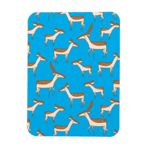 Cute Baby Deer and Family on Sky Blue Magnet