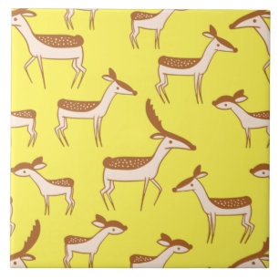 Cute Baby Deer and Family Tile