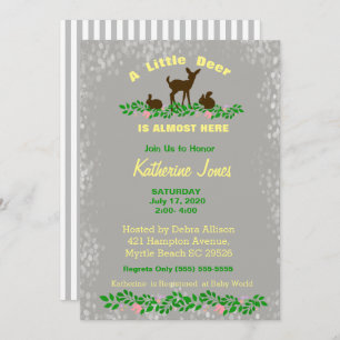 Cute Baby Deer Baby Shower Invitation (Neutral )