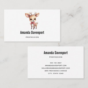 Cute Baby Deer Cartoon Illustration Business Card