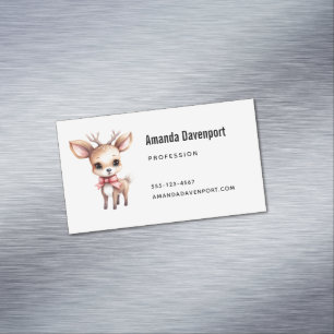 Cute Baby Deer Cartoon Illustration Magnetic Business Card
