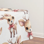 Cute Baby Deer Cartoon Illustration Pattern Tablecloth<br><div class="desc">A tablecloth with an illustration of an adorable baby deer. Big eyes big ears with a large head and little brown antlers. Wearing a big red bow.</div>