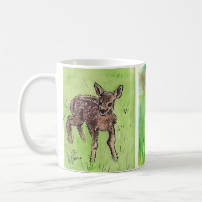 Cute Baby Deer Fawns Coffee Mug (Left)